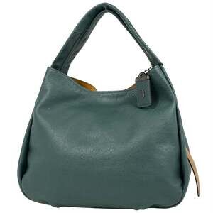 Coach Bandit Hobo Tote Bag, 2-Way Handbag/Pouch, Leather, Green, 86760, Women's